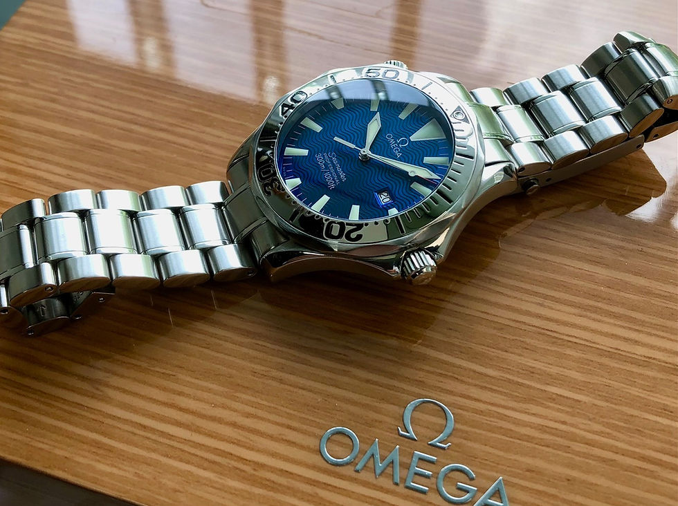Thumbnail: Omega Seamaster Electric Blue Wave Jumbo Watch