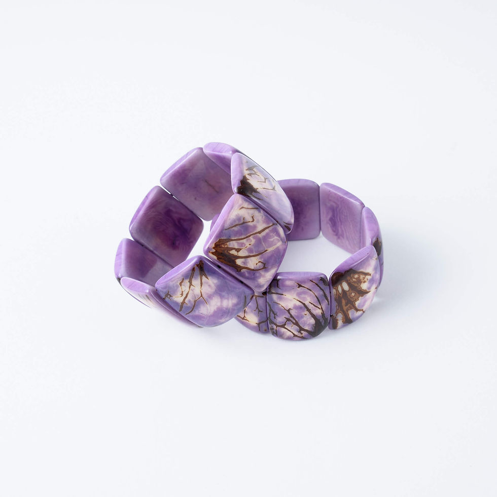 Purple Tagua nut bracelets, artisan-crafted