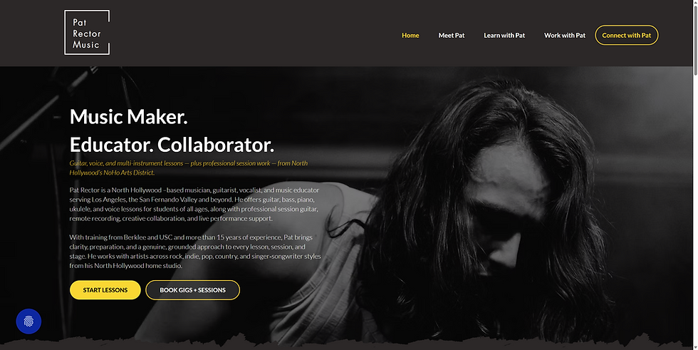 Los Angeles Musician Pat Rector's website