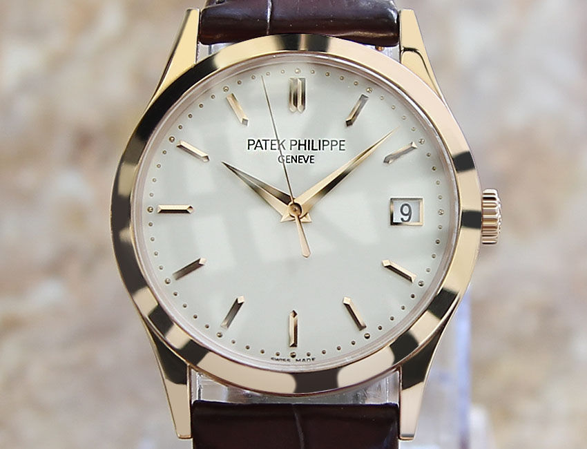 Patek Philippe Calatrava 18k Rose Gold Men's Watch Dial View
