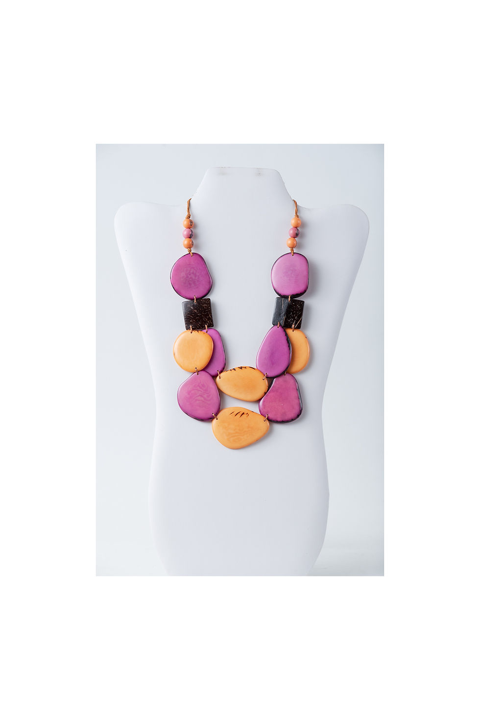Multicolored Tagua coconut necklace