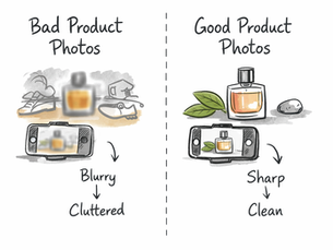 Good vs bad product photography
