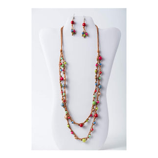 Long multivolored layeres Acai Necklace Set