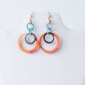Natural multicolored hoop earrings made from tagua