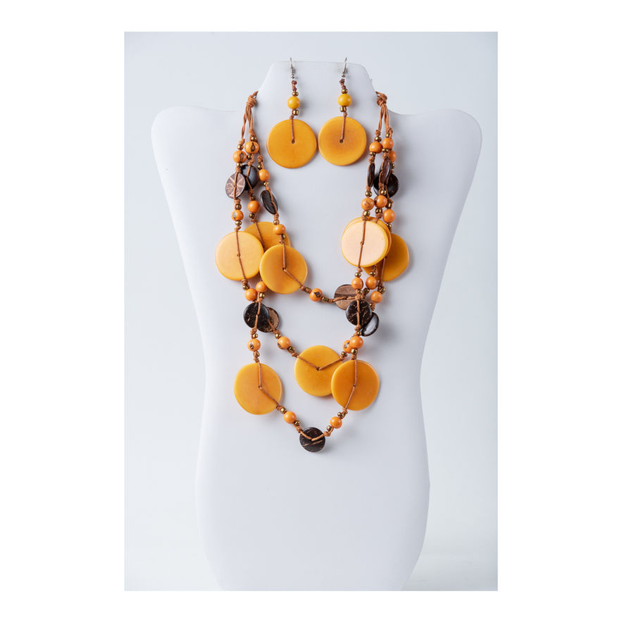 Elegant Tagua coconut necklace set