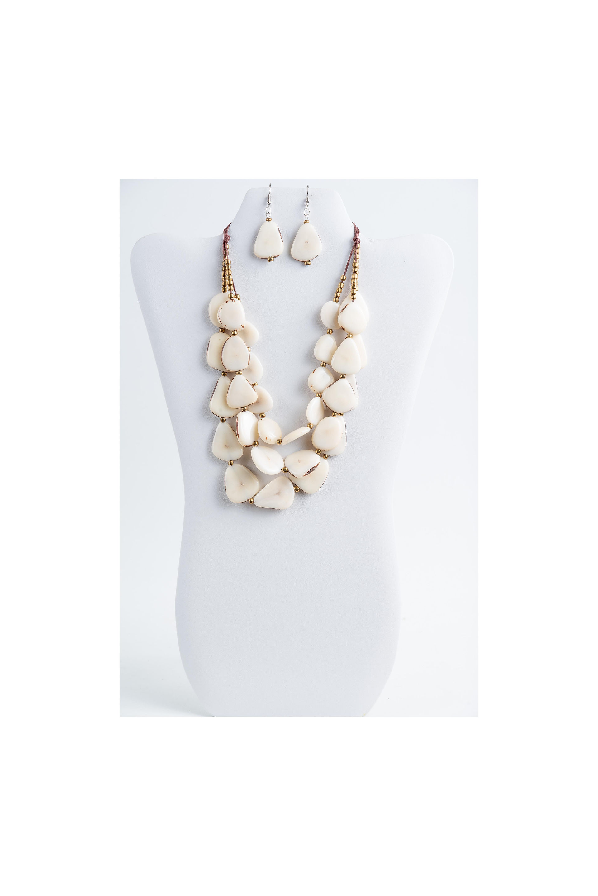 Ivory tagua necklace set