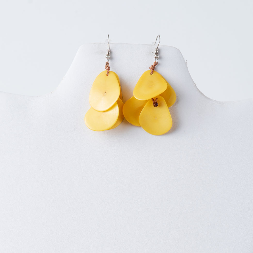 Layered yellow teardrop earrings