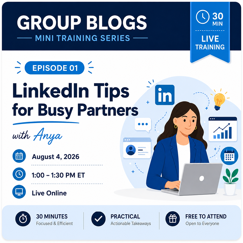 Anya’s Simple LinkedIn Tips for Busy Partners