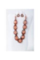 Tagua necklace with geometric design and matching earrings. comfortable, adjustable lightweight, handcrafted, organic fashion jewelry