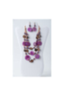 Purple Tagua coconut necklace set