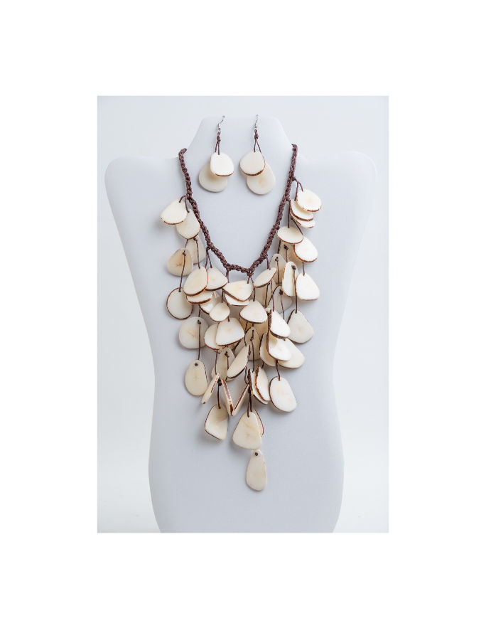 waterfall ivory tagua necklace