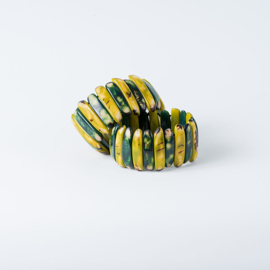 Isa Tagua Bracelet - Tones of Green
