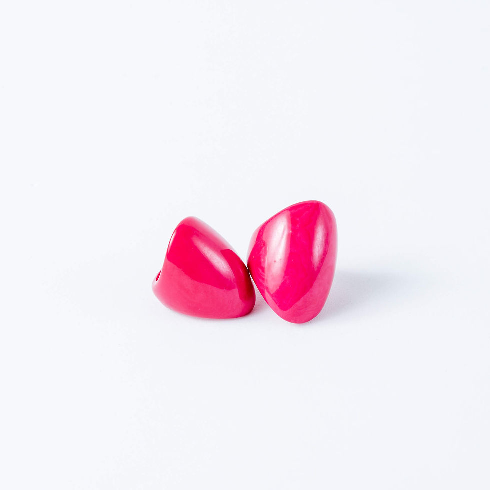  Fuchsia Pink Statement Tagua Rings, organic handmade, fashion jewelry