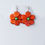 Thumbnail: Orange flower tagua earrings, TaguArtsy