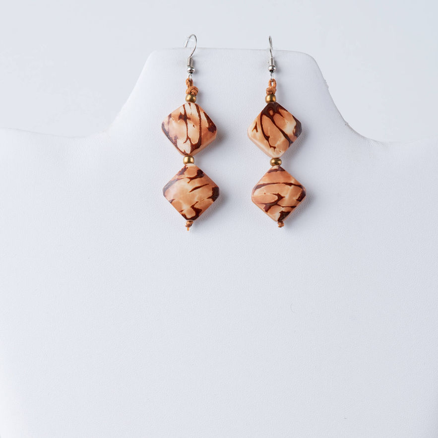 Elegant diamond-cut Tagua earrings