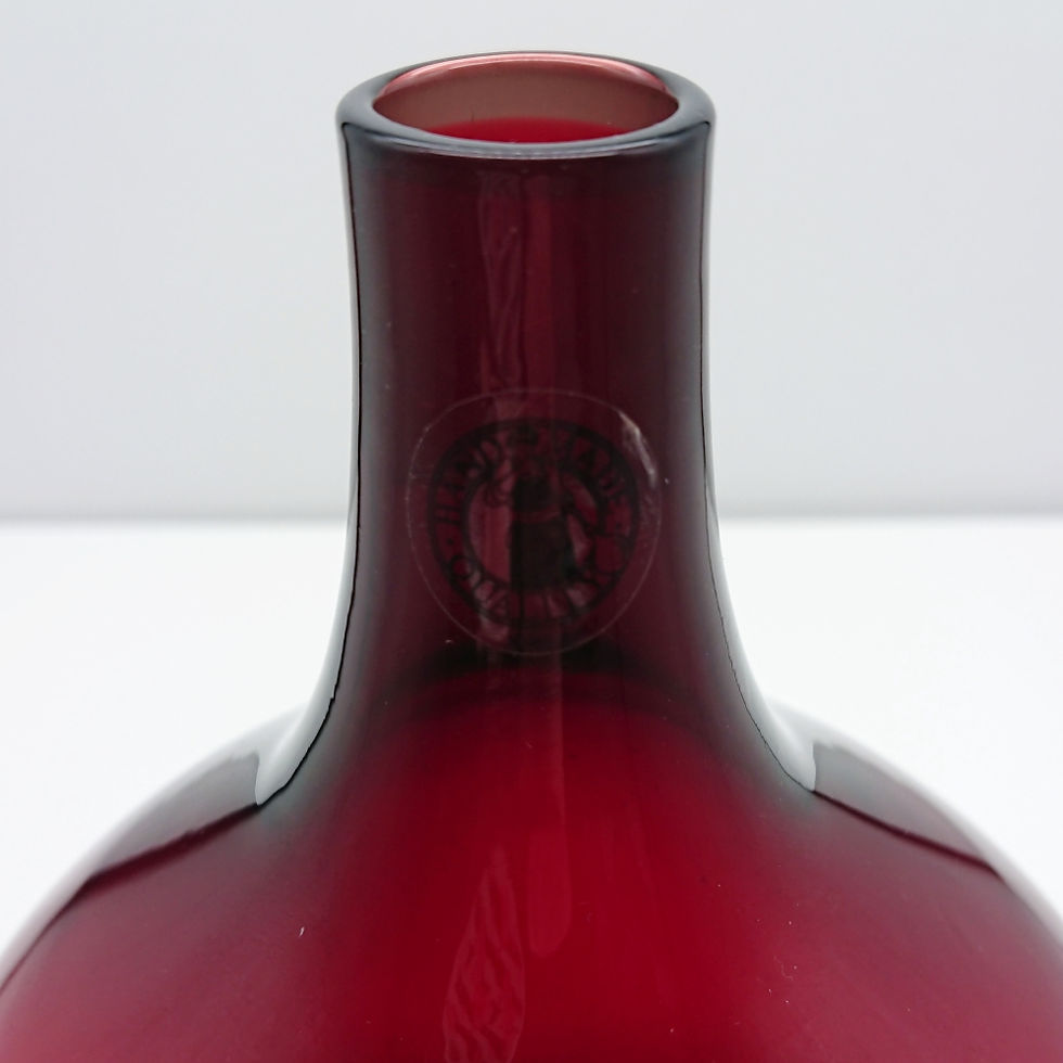 Thumbnail: Trio of vintage Ikea red glass 'Salong' vases by Johanna Jelinek