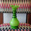 Thumbnail: Green 'Tango' glass vase with applied blue glass spiral