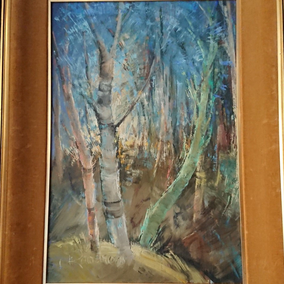 Thumbnail: View on Mt Royal, Quebec, by A Rawstron, dated 1961 - oil painting on board