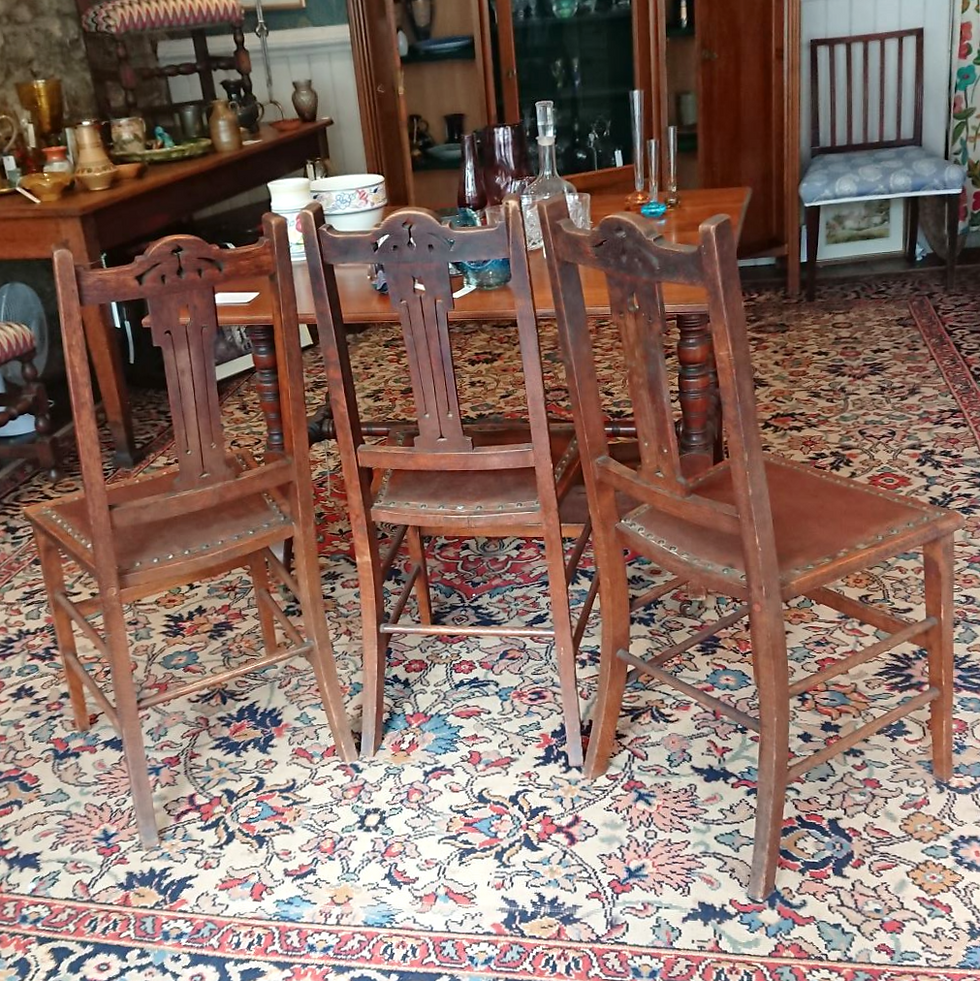 Thumbnail: Set of four Arts & Crafts movement dining chairs