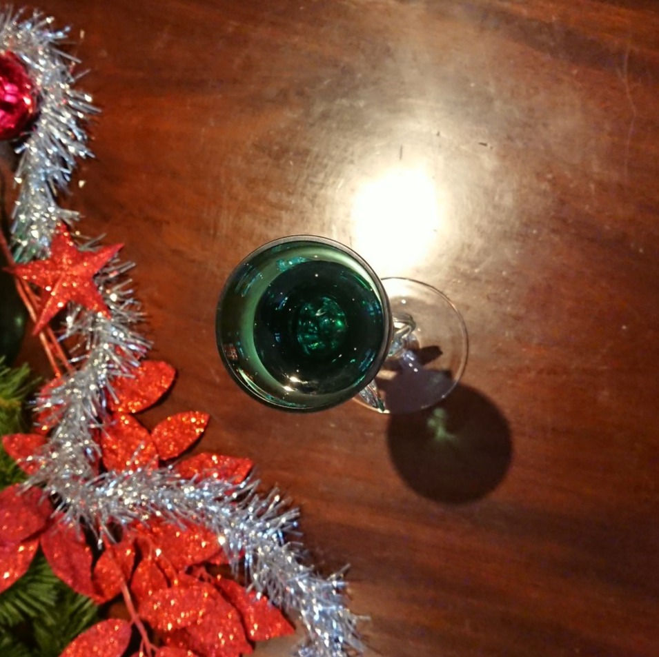 Thumbnail: Polish handmade green and clear glass candlestick