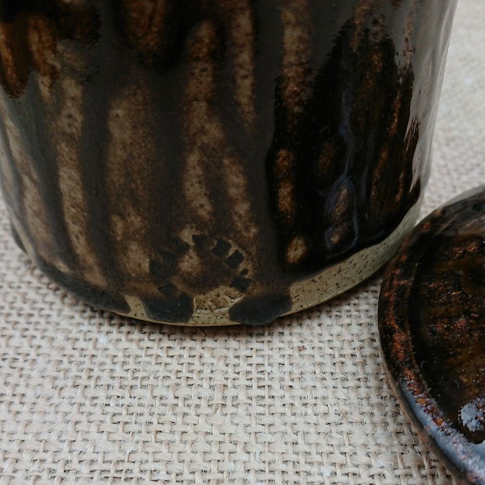 Thumbnail: Studio pottery lidded canister by Walter Keeler