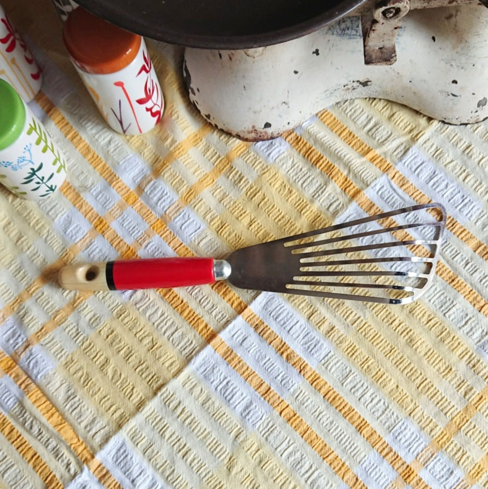 Thumbnail: Set of four vintage Skyline Chrome kitchen utensils