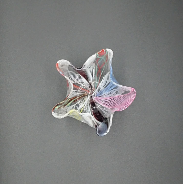Thumbnail: Small Murano glass Zanfirico handkerchief vase