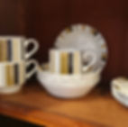 Thumbnail: Breakfast set, Midwinter in 'Queensberry Stripe'