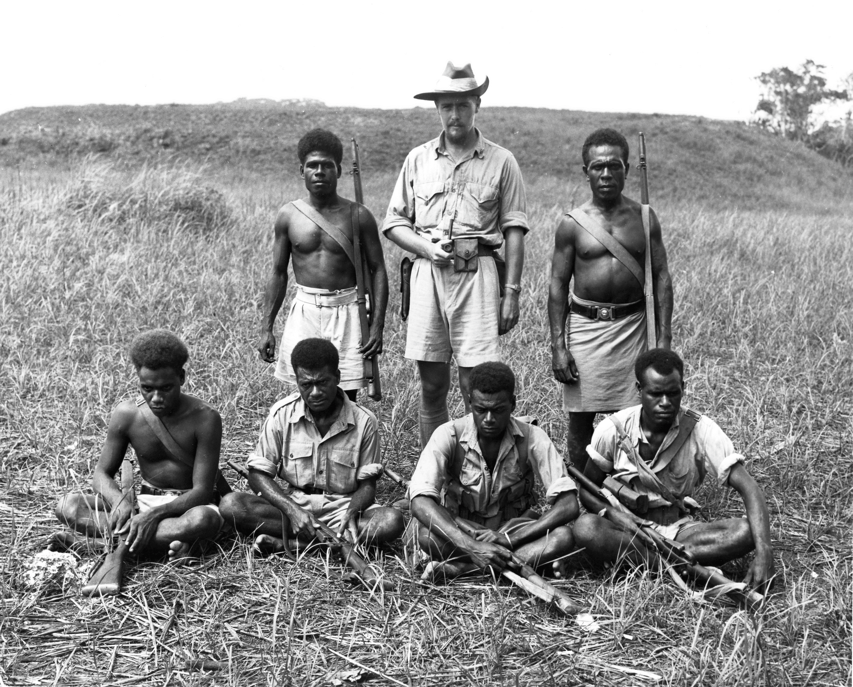 Martin Clemens with scouts, Andrew Langa