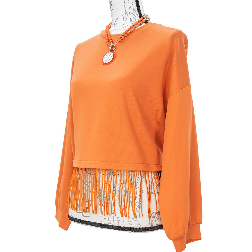 Thumbnail: 1672-Cloud Ten Long Sleeve Fringe Top