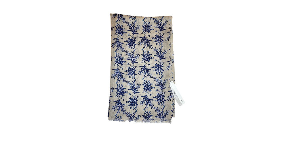 Thumbnail: 1866 BLUE AND OATMEAL AQUA SCARF