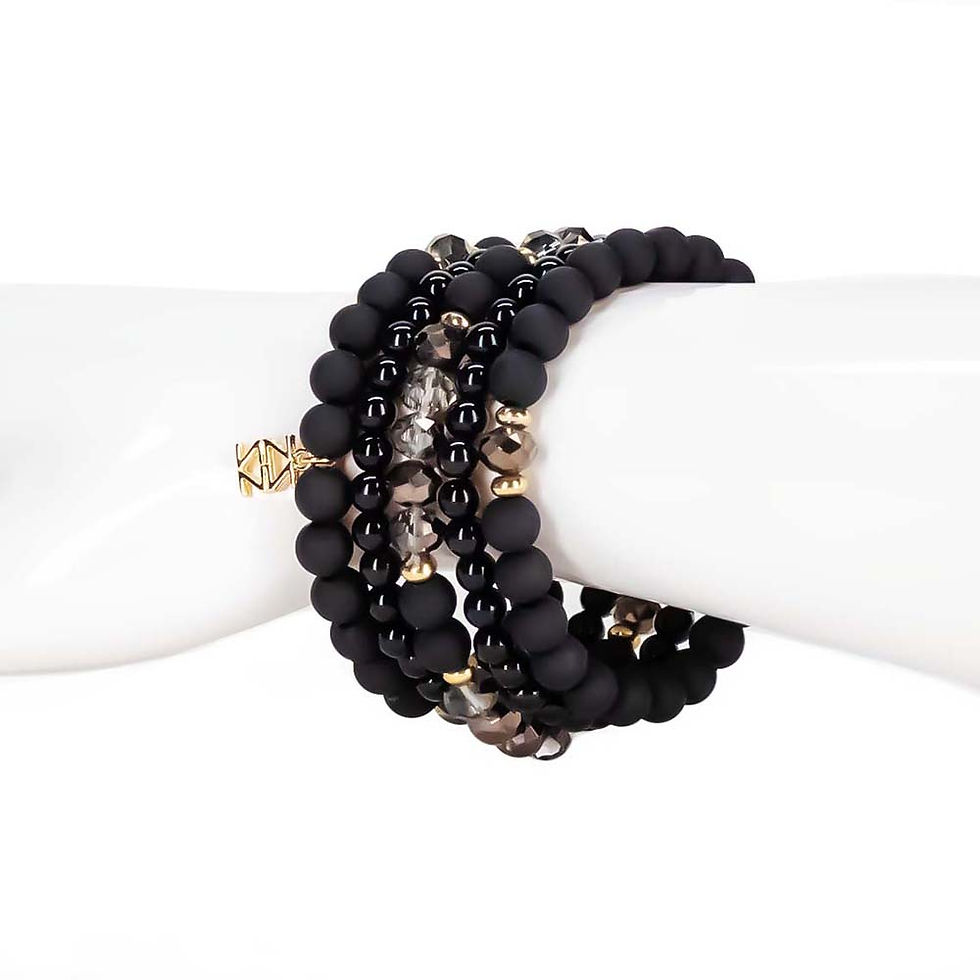 Thumbnail: 1665 Black Beaded Bracelet