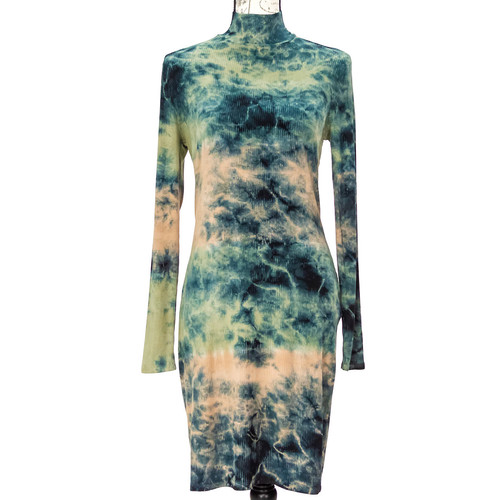 chinese dress ladies Blue Marble/Tye Dye Dress Large