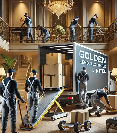 DALL·E 2025-03-22 03.25.11 - A high-end, professional moving service image for Golden Remo