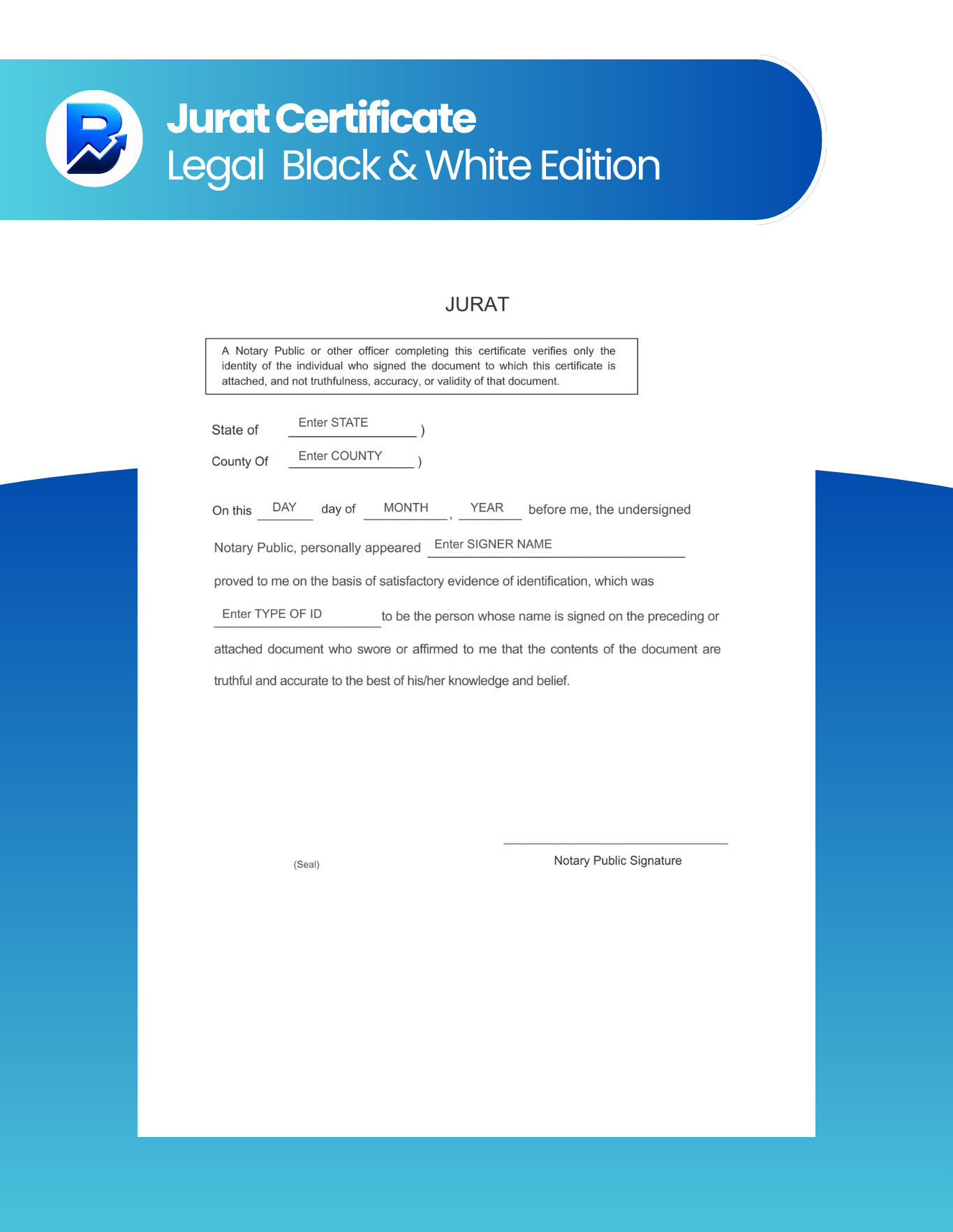 Jurat Certificate Legal B&W™ | PDF