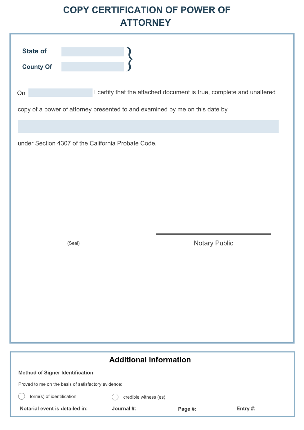 Thumbnail: Copy Certification of Power of Attorney  Document System | Structure Blue
