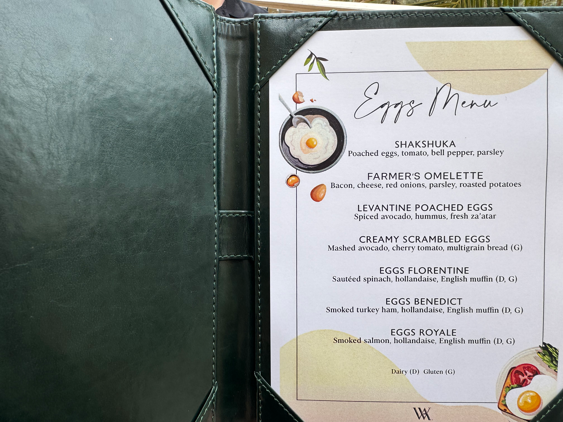 Das Frühstücksmenü im Waldorf Astoria Ras Al Khaimah