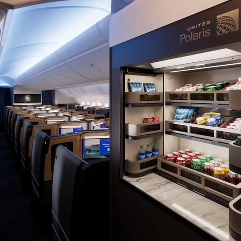 Der Grab-and-go Bereich der United Elevate Business Class