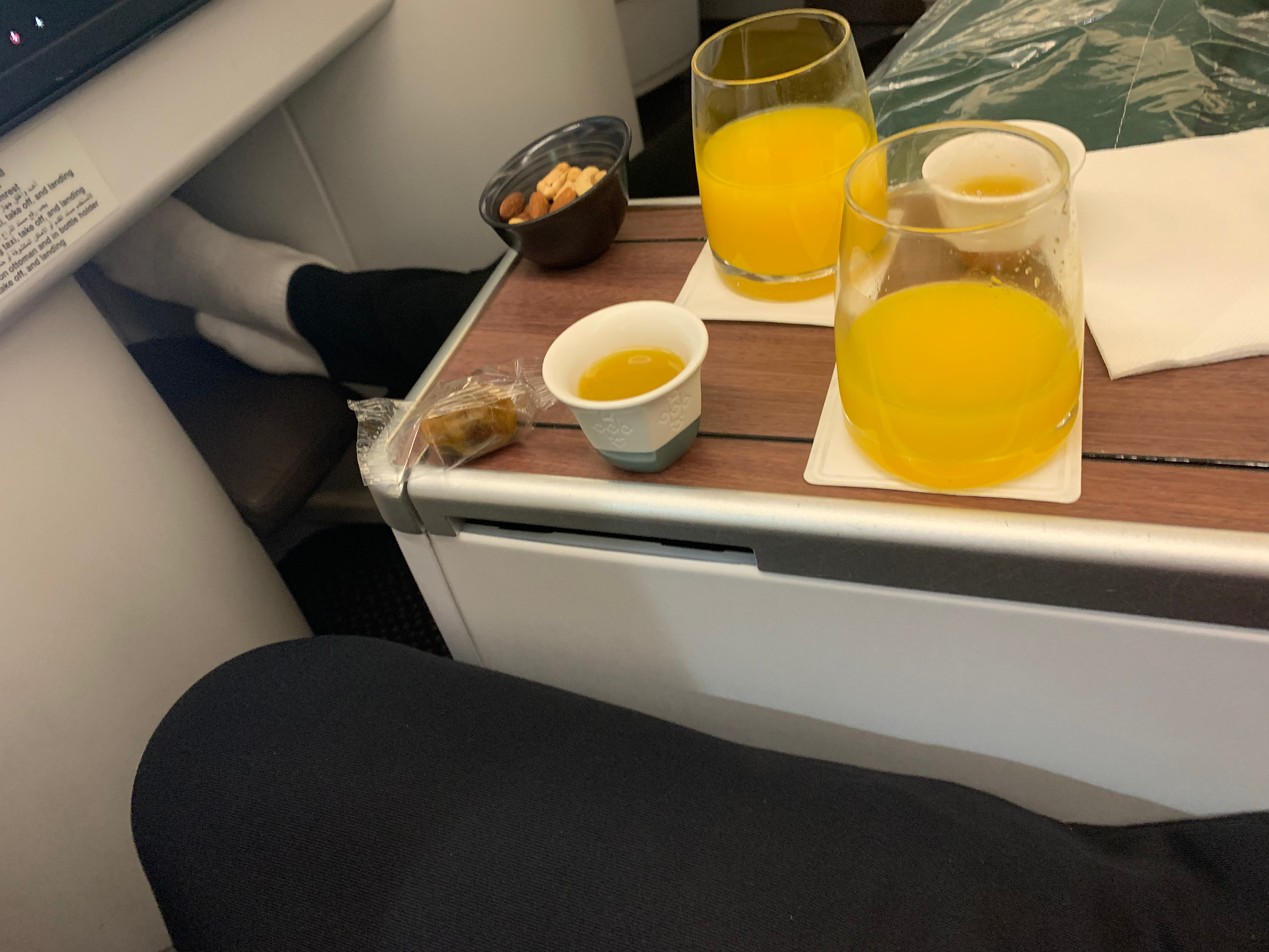 Saudia Business Class Willkommensgetränk