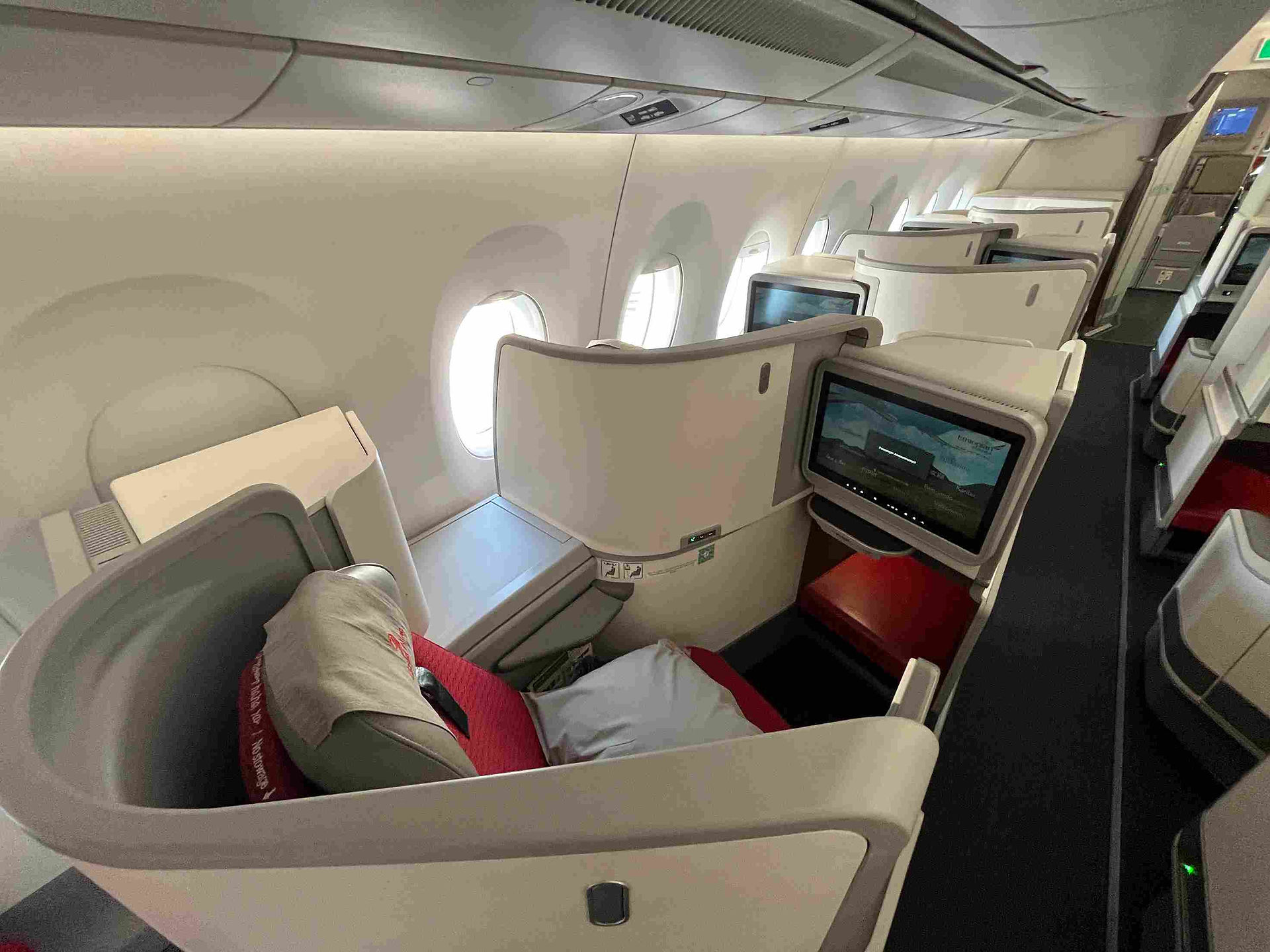 Die A350 Business Class von Ethiopian Airlines im 1-2-1 Layout