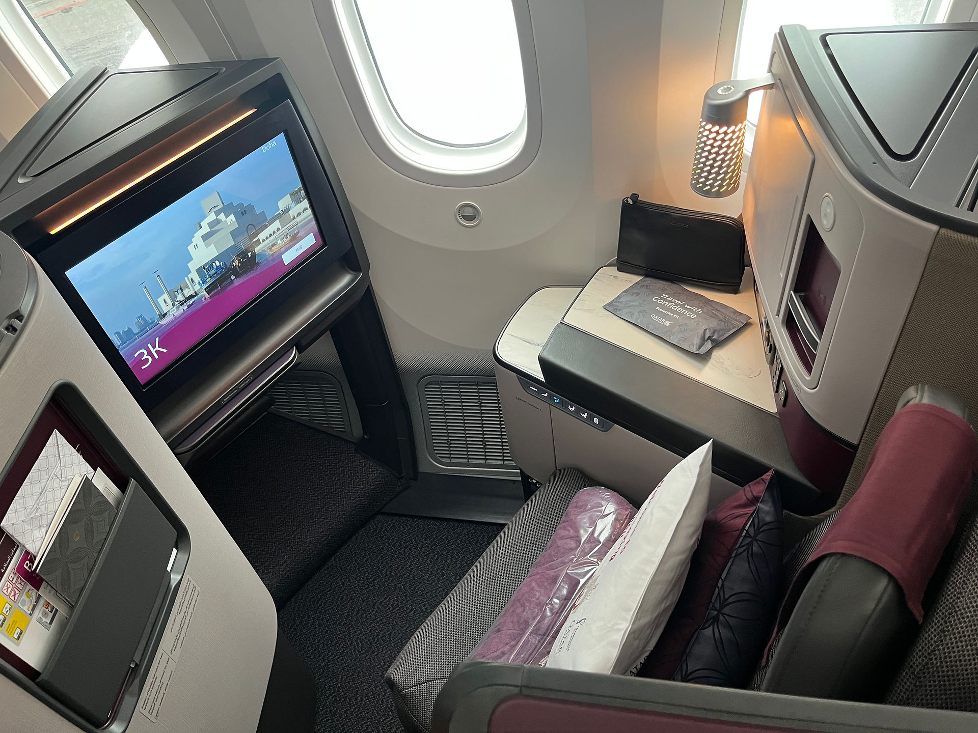 Der Sitz in der 787-9 Business Class von Qatar Airways