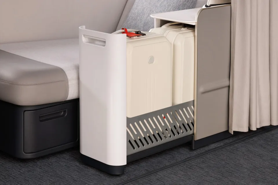 Staufächer in der neuen Air France First-Class-Suite