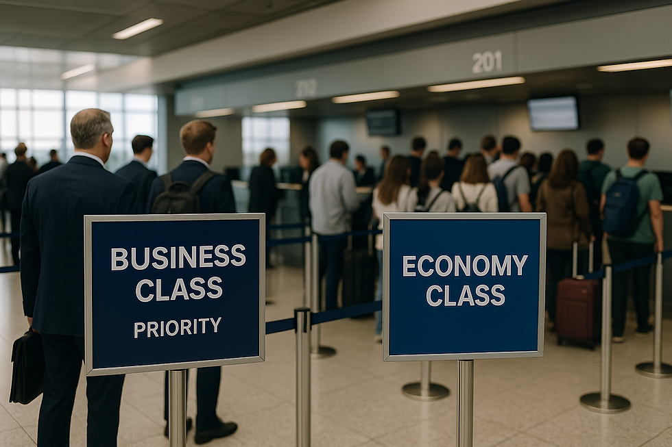Check-in für Business Class und Economy Class