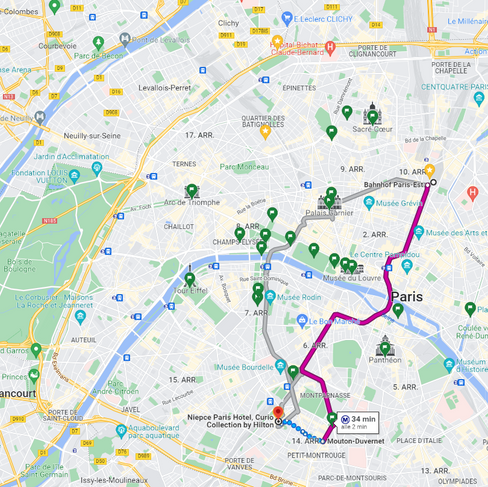 Die Anreise zum Niepce Paris Hotel, Curio Collection by Hilton