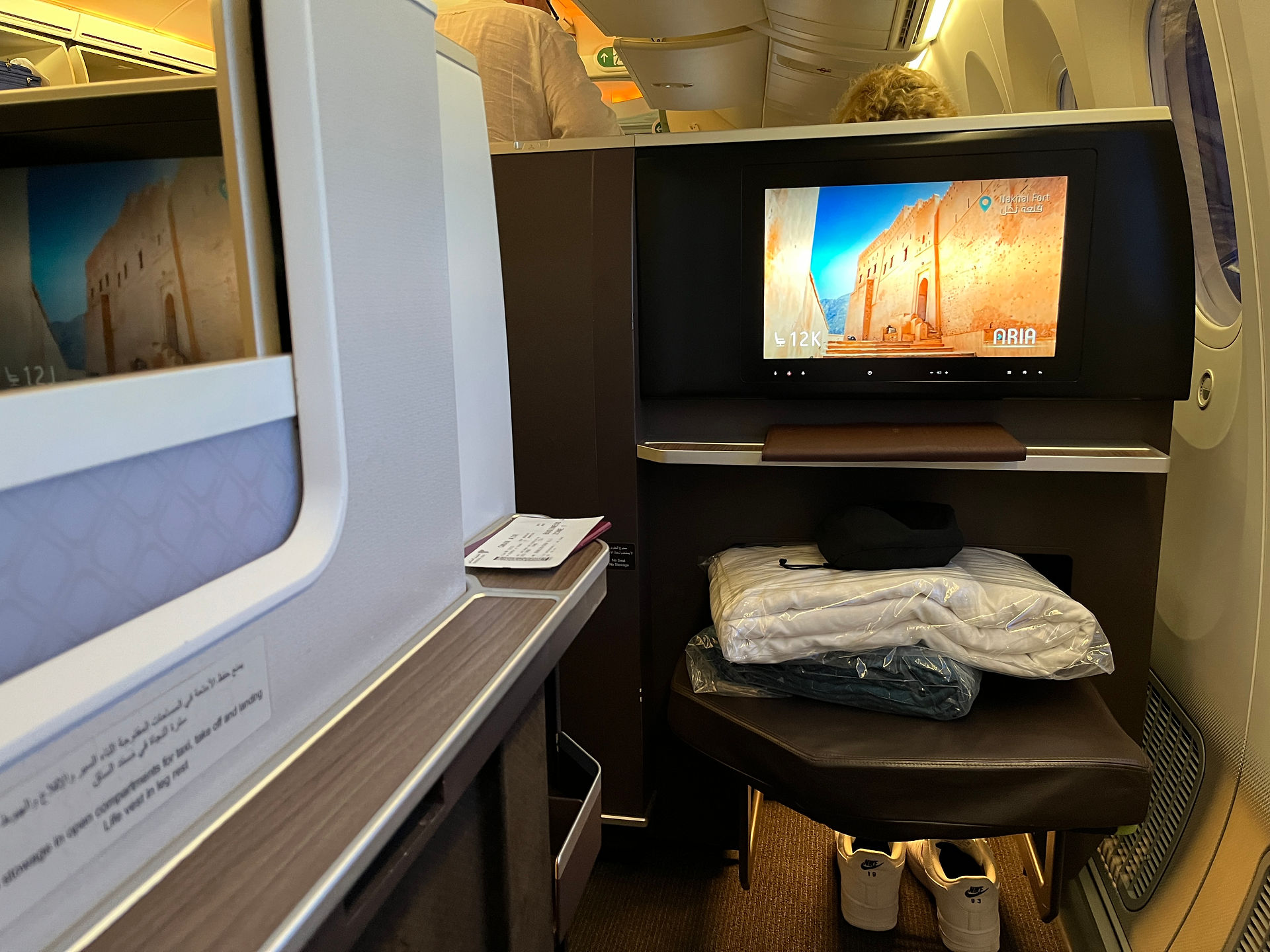 Der Sitz in der Oman Air Apex Suite Business Class in der Boeing 787-8