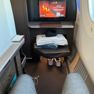 Der Sitz in der Oman Air Apex Suite Business Class in der Boeing 787-8