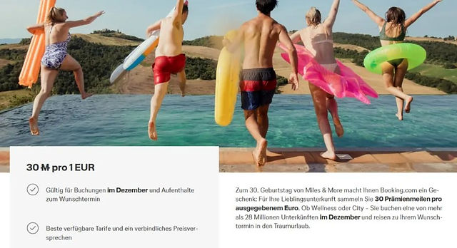 Bis zu 30fach Meilen bei Miles&More