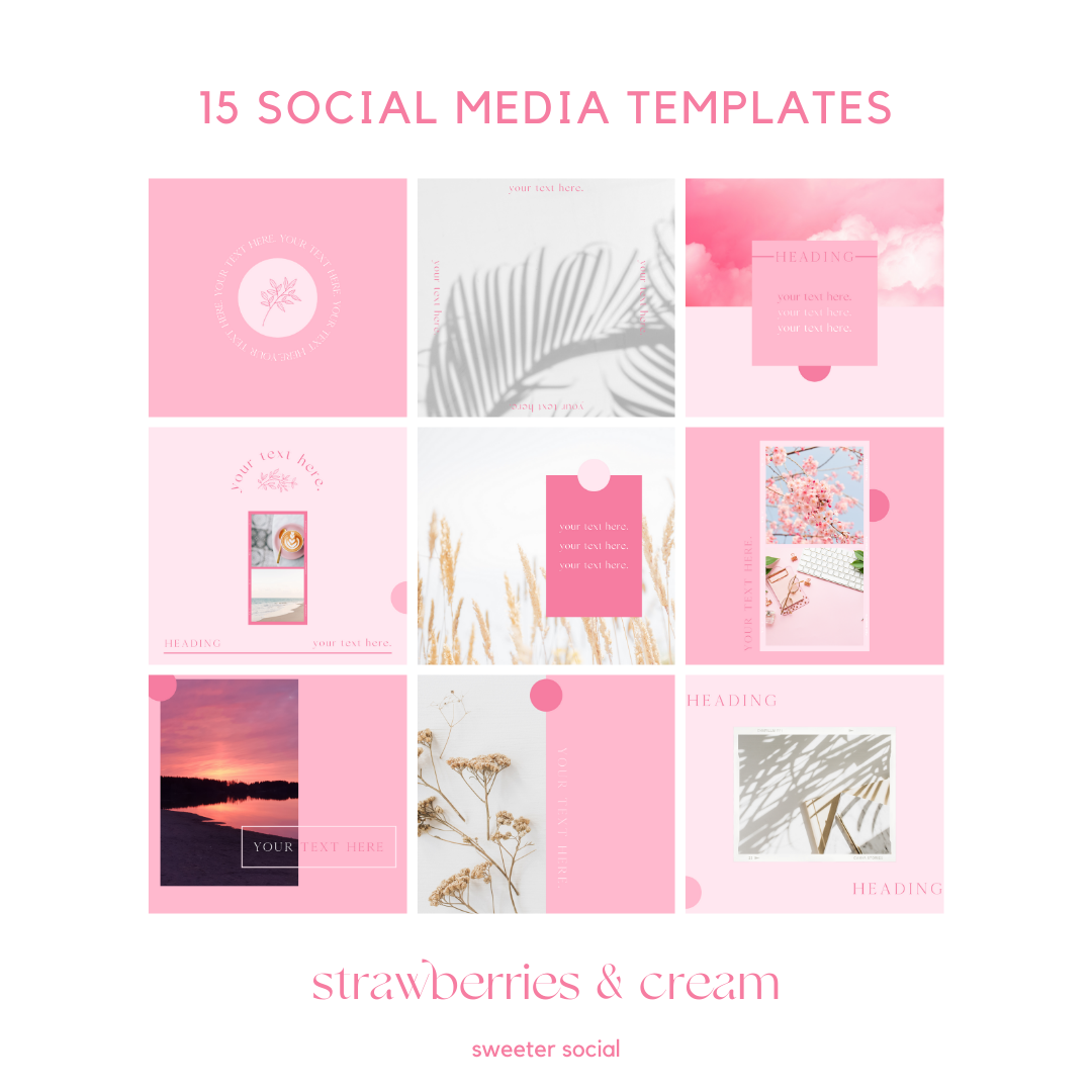 Social Media Templates | Strawberries & Cream