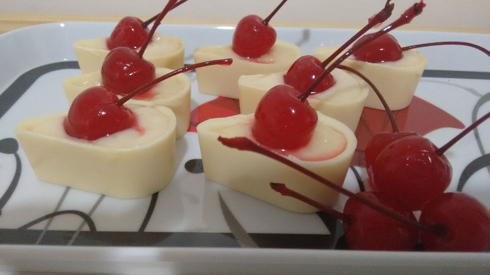 Pétalas de Chocolate com Cereja