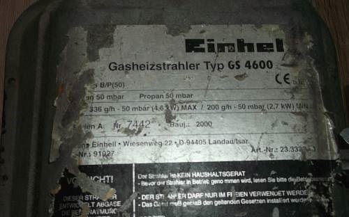 Miniaturbild: Heizstrahler mobil für 5,0 und 11 Kilo Flaschen